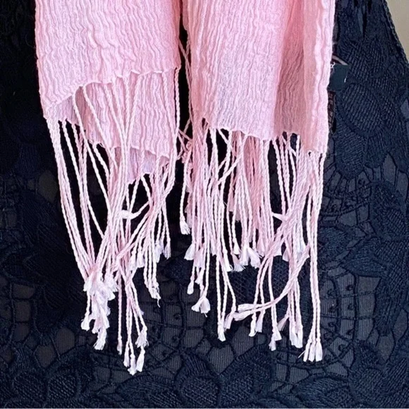 Vintage Christopher Fischer Luxury Designer Pastel Pink Silk Cashmere Sc…